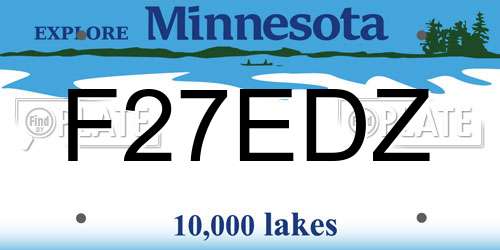 F27EDZ Minnesota License Plate