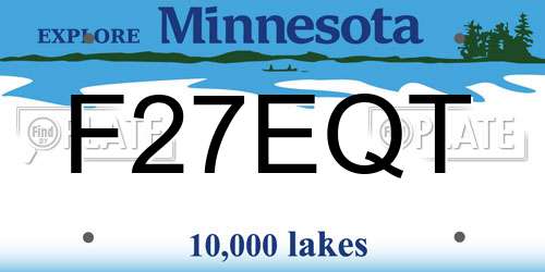 F27EQT Minnesota License Plate