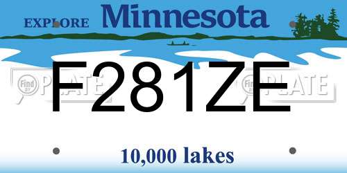 F281ZE Minnesota License Plate