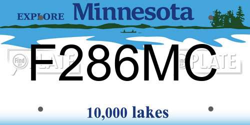 F286MC Minnesota License Plate
