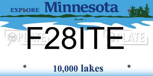 F28ITE Minnesota License Plate