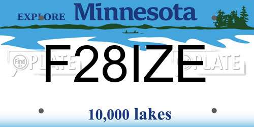 F28IZE Minnesota License Plate