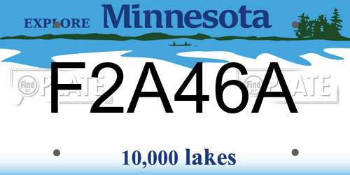 F2A46A Minnesota License Plate