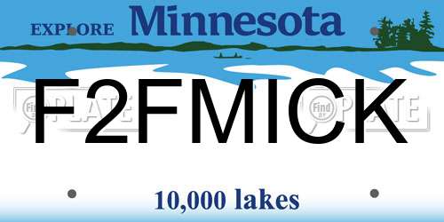 F2FMICK Minnesota License Plate