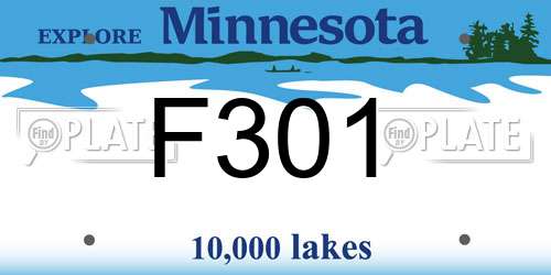F301 Minnesota License Plate