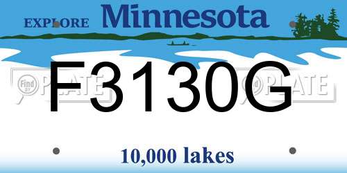 F3130G Minnesota License Plate