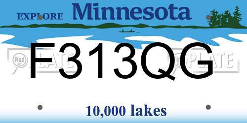 F313QG Minnesota License Plate