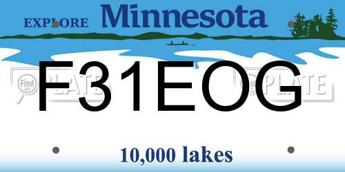 F31EOG Minnesota License Plate