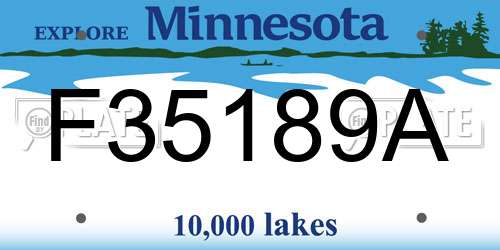 F35189A Minnesota License Plate