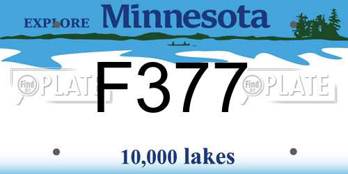F377 Minnesota License Plate