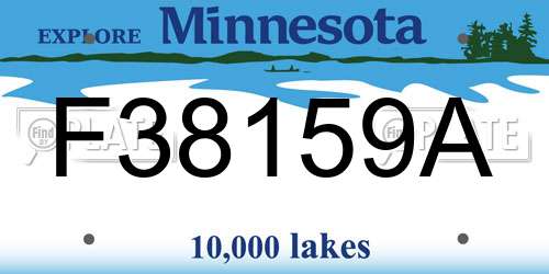 F38159A Minnesota License Plate