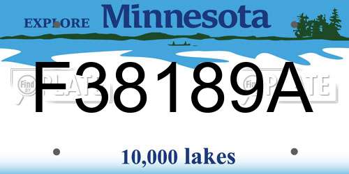 F38189A Minnesota License Plate