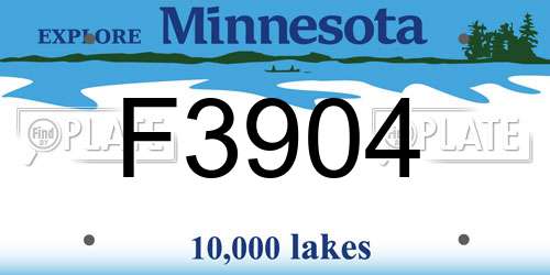 F3904 Minnesota License Plate