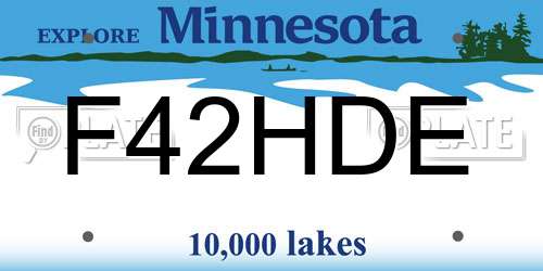 F42HDE Minnesota License Plate