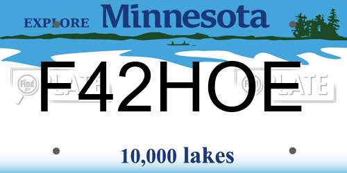 F42HOE Minnesota License Plate