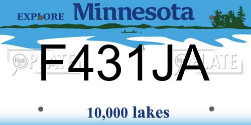 F431JA Minnesota License Plate