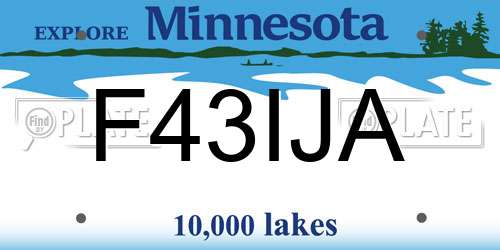 F43IJA Minnesota License Plate