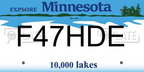 F47HDE Minnesota License Plate