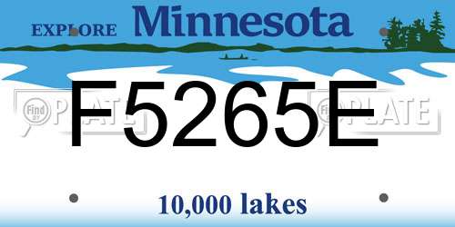 F5265E Minnesota License Plate