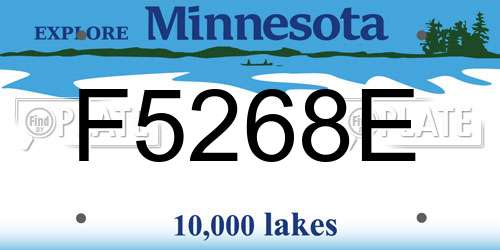 F5268E Minnesota License Plate