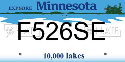 F526SE Minnesota License Plate