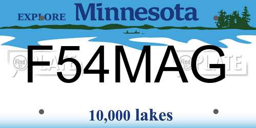 F54MAG Minnesota License Plate
