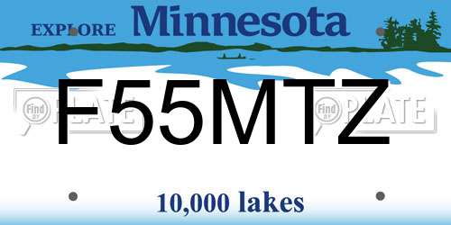 F55MTZ Minnesota License Plate