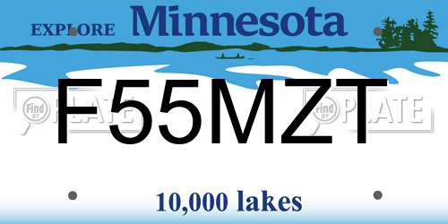 F55MZT Minnesota License Plate