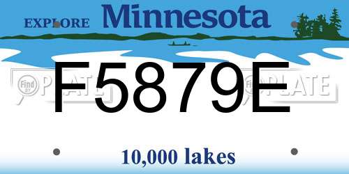 F5879E Minnesota License Plate