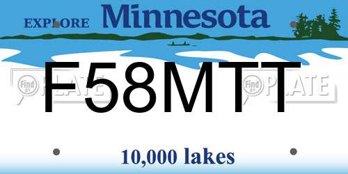 F58MTT Minnesota License Plate