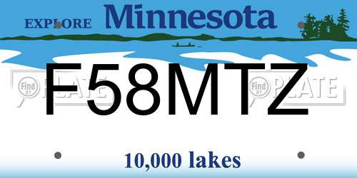F58MTZ Minnesota License Plate