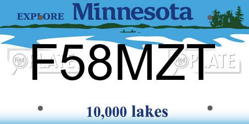 F58MZT Minnesota License Plate