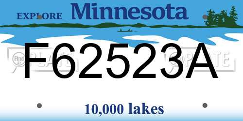 F62523A Minnesota License Plate
