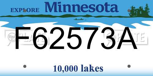 F62573A Minnesota License Plate