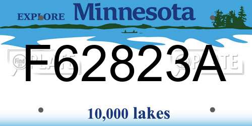 F62823A Minnesota License Plate