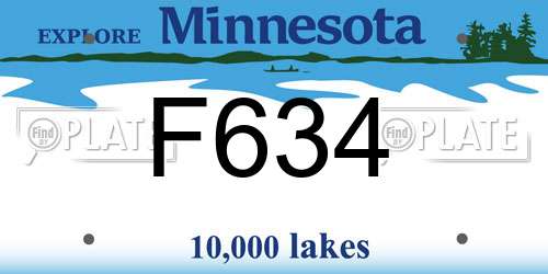 F634 Minnesota License Plate