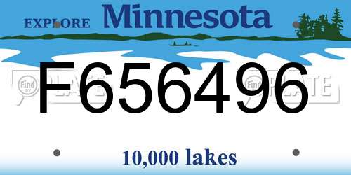 F656496 Minnesota License Plate