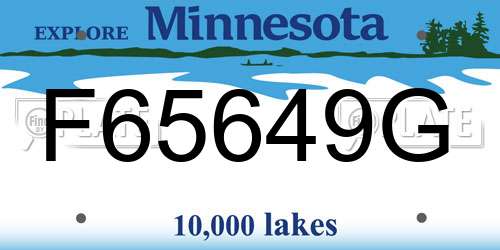 F65649G Minnesota License Plate