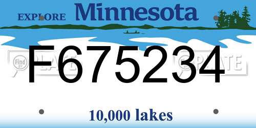 F675234 Minnesota License Plate