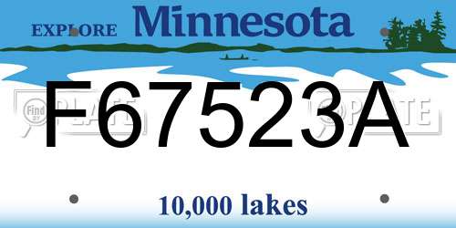 F67523A Minnesota License Plate