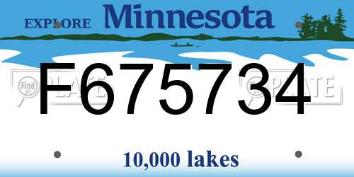 F675734 Minnesota License Plate