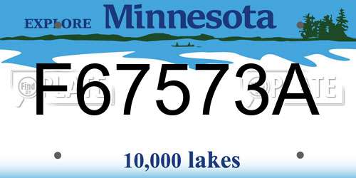 F67573A Minnesota License Plate