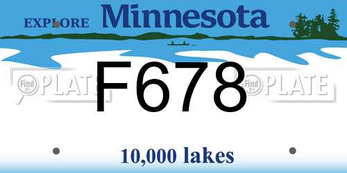 F678 Minnesota License Plate