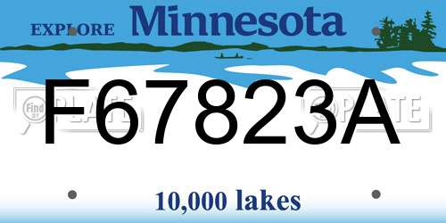 F67823A Minnesota License Plate