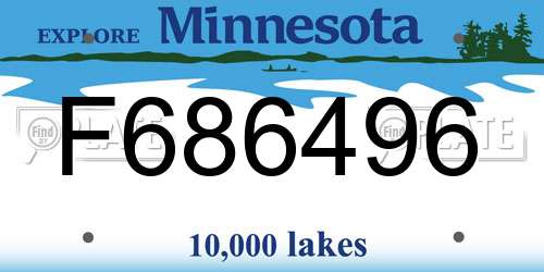 F686496 Minnesota License Plate