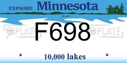 F698 Minnesota License Plate