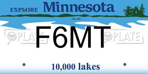 F6MT Minnesota License Plate
