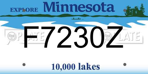 F7230Z Minnesota License Plate