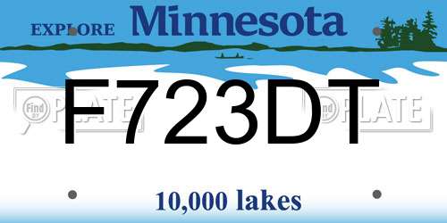 F723DT Minnesota License Plate