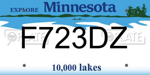 F723DZ Minnesota License Plate